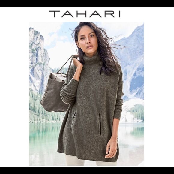 TAHARI merino wool oversized turtleneck sweater size extra large - Picture 11 of 11